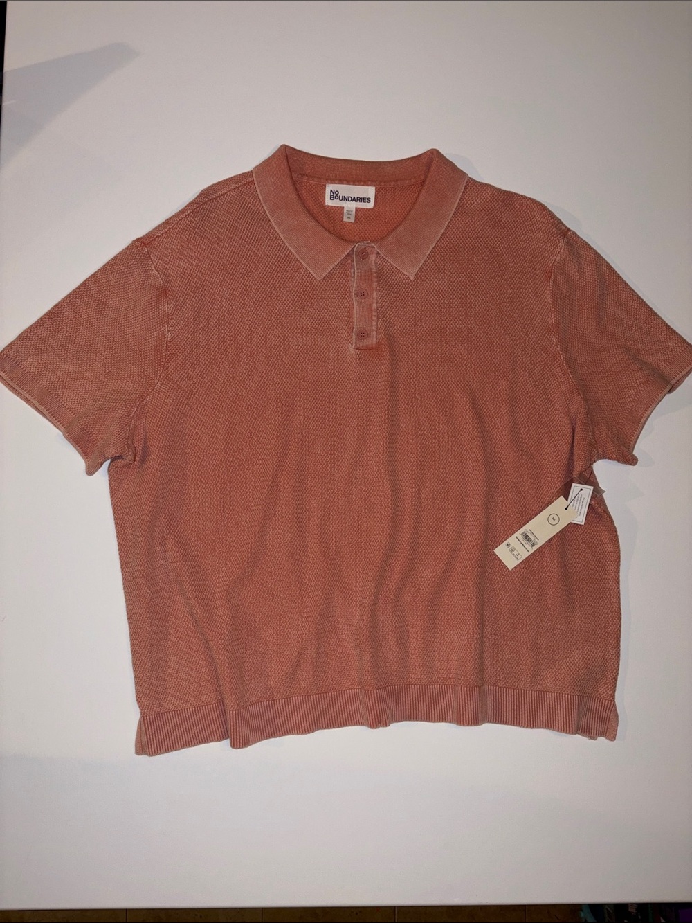 No Boundaries Dusty Coral Knit Polo